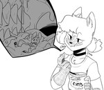 2018 anthro anthro_pred chewing chips_(food) domestic_cat eating emmacat64 extreme_size_difference felid feline felis female female_pred food fully_inside mammal micro monochrome mouse murid murine oblivious penny_(emmacat64) rodent sharp_teeth siamese size_difference teeth unaware_pred uvula vore