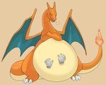 2022 ambiguous_gender belly belly_overhang belly_rub belly_squish big_belly biped breath charizard claws crossed_arms digital_drawing_(artwork) digital_media_(artwork) disembodied_hand dragon duo eyes_closed fangs feral fire flaming_tail generation_1_pokemon hand_on_belly hi_res long_tail membrane_(anatomy) membranous_wings mythological_creature mythological_scalie mythology nintendo obese obese_ambiguous obese_feral open_mouth open_smile overweight overweight_ambiguous overweight_feral pokemon pokemon_(species) reptile scalie semi-anthro simple_background smile solo_focus squish standing tail teeth wings xeniyy yellow_background