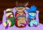 anthro chaos99 feathers feet foot_fetish foot_focus group hindpaw league_of_legends male male/male paws riot_games rumble_(lol) soles teemo_(lol) tencent tickle_fetish tickling tickling_feet toes trapped trio yordle ziggs_(lol)