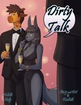 2017 5_fingers alcohol anthro anthro_on_anthro anubian_jackal beverage big_breasts black_body black_clothing black_dress black_fur black_hair black_nose bracelet breasts brown_hair canid canine canis champagne champagne_glass cleavage clothed clothing comic conditional_dnp container cover cover_art cover_page cup dialogue digital_media_(artwork) dress drinking_glass duo_focus ear_piercing ear_ring english_text female fingers fur giraffe giraffid glass glass_container glass_cup group hair hand_on_hip hi_res horn humanoid_hands jackal jewelry kadath looking_at_viewer male male/female mammal markings necklace nightshade_(kadath) ossicone patrick_(kadath) piercing ring_piercing speech_bubble spots spotted_body spotted_fur suit tail text trio yellow_body yellow_fur