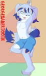 absurd_res anthro canid canine dancing georgesabertooth hi_res male mammal pole solo stripper_pole tongue tongue_out young young_anthro young_male