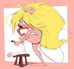 Rating: q
ID: 5296395
Date: 2025-01-09 00:48:04 -0500
Status: active
Score: 8
2024 abigail_prim anthro blonde_hair blood blush bodily_fluids breasts clothing female gone_feral_(fizzlefroth) hair long_hair mammal mouse murid murine panties rodent shaving shaving_fur solo superfrenzyhare tail tan_body tan_skin thin_tail underwear post #5296395