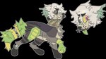 2020 alpha_channel ambiguous_gender black_eyebrows black_nose candy_gore canid canine digital_drawing_(artwork) digital_media_(artwork) digitigrade duskky eyebrows feral feral_with_hair flat_colors fur gore green_inner_ear green_inner_ear_fluff green_tongue grey_body grey_eyes grey_fur grey_hair grey_sclera hair heterochromia hi_res inner_ear_fluff jaspering mammal mismatched_pupils notched_ear outline patchwork_creature paws pink_eyes pupils simple_background snout solo surgical_suture tail teeth tongue tongue_out transparent_background tuft unusual_pupils white_outline yellow_sclera