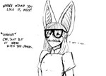 2023 anthro bat black_and_white buffy_(hladilnik) comic dialogue english_text eyewear female glasses hi_res hladilnik leaf-nosed_bat mammal microbat monochrome offscreen_character scared solo text vampire_bat yangochiropteran