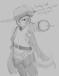 2022 anthro belt boots cape clothing digital_media_(artwork) domestic_cat dreamworks english_text felid feline felis footwear fur gloves half-closed_eyes hand_on_hip hand_on_own_hip handwear hat headgear headwear holding_melee_weapon holding_object holding_rapier holding_weapon looking_at_viewer male mammal melee_weapon monochrome narrowed_eyes pose puss_in_boots_(character) puss_in_boots_(dreamworks) rapier shoes sketch smile solo standing striped_body striped_fur stripes sushiamazing sword tail teeth text traditional_media_(artwork) weapon