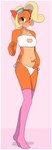 absurd_res activision anthro bandicoot blonde_hair blush border bra breasts cat_ear_panties cat_keyhole_bra cat_lingerie cleavage_cutout clothed clothing coco_bandicoot collar crash_bandicoot_(series) cutout female fur furrgroup hair hi_res keyhole_bra keyhole_clothing keyhole_underwear legwear lingerie long_hair mammal marsupial navel panties ponytail side-tie_panties solo string_panties thigh_highs training_bra underwear underwear_only white_border white_bra white_clothing white_panties white_underwear