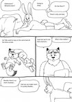 2023 anthro base_three_layout bed bernielover canid canine clothing comic dialogue disney duo english_text eyes_closed fan_character four_frame_image fox furniture gideon_grey hi_res humanoid_hands lagomorph leporid lying male mammal monochrome nate_hopps pillow rabbit red_fox shirt sleeping slightly_chubby text three_row_layout topwear true_fox underwear young young_anthro zootopia