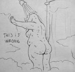 2023 absurd_res anthro boss_monster_(undertale) bovid breasts butt caprine deltarune female fur goat hi_res leaning mammal mature_female monochrome nude overweight overweight_anthro overweight_female perrox shower shower_curtain solo steam toriel traditional_media_(artwork) undertale undertale_(series) wet wet_body wet_fur