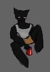 Rating: s
ID: 5464582
Date: 2025-03-29 18:50:09 -0400
Status: active
Score: 1
beverage black_body car_seat_headrest clothed clothing cola cu3rvo domestic_cat drinking felid feline felis fully_clothed hi_res juice looking_at_viewer male male/male mammal shirt simple_background sketch soda solo spread_legs spreading t-shirt tailless thinking tired_eyes topwear post #5464582