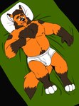 2024 anthro barefoot beard bed bed_sheet bedding biceps biped black_background black_eyes black_nose body_hair briefs briefs_only brown_body brown_fur bulge canid canine chest_hair clothed clothing detailed_bulge facial_hair feet fur furniture genital_outline goatee green_bed_sheet green_bedding heyitscousindave hi_res male male_anthro mammal mature_male musclegut muscular nipples on_bed open_mouth orange_body orange_fur pecs penis_outline pillow pubes reclining sharp_teeth simple_background slightly_chubby solo teeth teeth_showing tighty_whities tired tired_eyes tongue_showing topless underwear underwear_only white_body white_briefs white_clothing white_fur white_pillow white_underwear