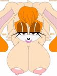 2015 2016 3:4 absurd_res anthro areola big_breasts breasts erect_nipples female habbodude hi_res huge_breasts lagomorph leporid mammal mature_anthro mature_female michiyoshi monochrome nipples rabbit sega solo sonic_the_hedgehog_(series) vanilla_the_rabbit