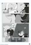 anthro blush breasts clothed clothing comic cricetid english_text female hamster hi_res kissing male male/female mammal monochrome nimzy nipples noms_(nimzy) one_breast_out panel_skew rodent text url