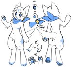 2024 3_fingers 3_toes 4_fingers :3 anthro biped blue_body blue_collar blue_eyes blue_fur blue_kerchief blue_neckerchief blue_nose blue_pawpads bluppy_(bobbipup) bobbipup butt canid canine canis cheek_tuft chest_tuft claws collar digital_media_(artwork) digitigrade domestic_dog english_text facial_tuft featureless_chest featureless_crotch feet femboy finger_claws fingers fur gesture happy hi_res inner_ear_fluff kerchief looking_at_viewer male mammal mastectomy_scar model_sheet mostly_nude mouth_closed multicolored_body multicolored_fur navel neckerchief no_pupils open_mouth open_smile pawpads plantigrade scar simple_background slim_anthro slim_male smile solo standing star_eyes star_pattern star_symbol tail text toes tuft two_tone_body two_tone_fur waving white_background white_body white_fur wide_hips