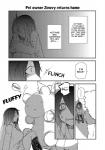 ambiguous_gender anthro canid canine canis comic dialogue duo english_text female fur greyscale hair hi_res human lila_(kashiwagi_aki) mammal monochrome plushie short_hair text translated wolf yakantuzura young zinovy