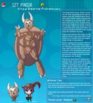 animal_humanoid arthropod arthropod_humanoid brown_body chibi clothed clothing english_text female generation_1_pokemon hi_res horn horned_humanoid human humanoid insect insect_humanoid kinkymation male mammal nintendo open_mouth pinsir pokemon pokemon_(species) shell text