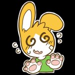 1:1 4_fingers alpha_channel anthro bandage bandage_on_face fingers lagomorph leporid male mammal oob oob_(character) pawpads pink_pawpads rabbit simple_background solo transparent_background young young_anthro young_male