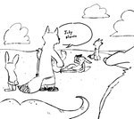 2021 anthro awkward_moment beach black_and_white bovid bovine canid canine canis cape_buffalo clothed clothing dialogue digital_drawing_(artwork) digital_media_(artwork) disney embarrassed english_text female fox group humor judy_hopps lagomorph leporid male mammal monochrome nick_wilde one-piece_swimsuit public rabbit red_fox seaside sketch speech_bubble swimming_trunks swimwear text the_weaver topless true_fox wolf zootopia