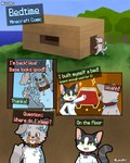 4:5 ambiguous_gender anthro black_body black_fur brown_body brown_fur canid canine canis cat_(minecraft) detailed_background dialogue digital_drawing_(artwork) digital_media_(artwork) domestic_cat duo english_text felid feline felis fur grass grey_body grey_fur hi_res luxx mammal microsoft minecraft mojang outside pale_wolf_(minecraft) plant speech_bubble text tree white_body white_fur wolf wolf_(minecraft) xbox_game_studios