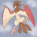 1:1 anthro anthrofied avian beak bird black_eyes breasts brown_body brown_fur chest_tuft claws feathered_wings feathers featureless_breasts female flying fur generation_1_pokemon genitals head_tuft hi_res looking_at_viewer multicolored_body multicolored_fur navel nintendo non-mammal_breasts nude open_mouth pokemon pokemon_(species) posexe pussy red_body red_fur simple_background small_breasts solo spearow spread_legs spreading tuft white_body white_fur wings