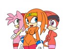 accessory amy_rose blue_eyes breasts clothing dakina echidna eulipotyphlan female genitals gloves green_eyes hair handwear headband headdress hedgehog legwear looking_at_viewer mammal monotreme nipples nude pink_eyes pussy sega shade_the_echidna short_hair side_boob small_breasts sonic_adventure sonic_chronicles:_the_dark_brotherhood sonic_the_hedgehog_(series) stockings third-party_edit tikal_the_echidna