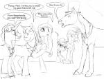 2017 bow_(feature) bow_tie clothed clothing dialogue english_text equid equine eyewear fancypants_(mlp) female feral fleur_de_lis_(mlp) friendship_is_magic group hair hasbro hi_res horn horse male mammal monochrome monocle my_little_pony mythological_creature mythological_equine mythology prince_blueblood_(mlp) raven_inkwell_(mlp) royal_guard_(mlp) silfoe simple_background smile text unicorn white_background