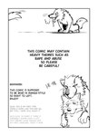 black_and_white border canid canine canis catlord comic dialogue duo english_text feral gabu giro_(one_stormy_night) hi_res laugh looking_at_another looking_down male male/male mammal monochrome on_top one_stormy_night text white_border wolf