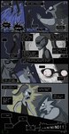 alphys alternate_universe animal_humanoid bloodshot_eyes boss_monster_(undertale) buckteeth clothed clothing comic dialogue ellipsis english_text eye_patch eyewear female fish fish_humanoid glasses hair hi_res horrortale humanoid lizard marine marine_humanoid reptile scalie sour-apple-studios teeth text undertale undertale_(series) undyne