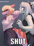 Rating: s
ID: 5597528
Date: 2025-05-25 14:04:00 -0400
Status: active
Score: 36
2025 5_fingers abstract_background absurd_res amber_eyes anthro artist_name big_tail black_bottomwear black_clothing black_jeans black_pants blonde_hair blush bone_frill bottomwear claws clothing collared_shirt deadassspider denim denim_bottomwear denim_clothing digital_drawing_(artwork) digital_media_(artwork) dinosaur dress_shirt duo elbow_feathers english_text eyelashes eyewear fang_(gvh) female finger_claws fingers frill_(anatomy) glasses goodbye_volcano_high grey_body grey_hair grey_scales hadrosaurid hair halter_top hi_res huge_thighs jeans long_tail midriff multicolored_body multicolored_scales naomi_(gvh) orange_body orange_scales ornithischian ornithopod pants parasaurolophus prehistoric_species pterodactylus pterosaur reptile scales scalie shirt short_hair snout_grab spiked_tail spikes spikes_(anatomy) tail teal_eyes text thick_thighs tongue tongue_out topwear torn_bottomwear torn_clothing torn_jeans torn_pants two_tone_body two_tone_scales watermark white_body white_scales wide_hipped_anthro wide_hipped_female wide_hips wings post #5597528