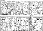 2003 abs animal_genitalia anthro balls basketball canid canine canis casual_nudity cheetah closet_coon clothing colin_young comic communal_shower dialogue digital_media_(artwork) duo_focus english_text felid feline fox fully_sheathed genitals group humor infatuation leafdog locker locker_room male mammal monochrome muscular muscular_male mustelid nude otter penis penis_tip procyonid raccoon rick_mooney sheath shower text thought_bubble towel underwear undressing wolf