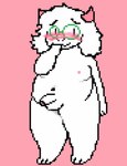 animated anthro blush bovid caprine deltarune genitals looking_at_viewer male mammal penis ralsei simple_background slightly_chubby solo standing surette_(artist) throbbing throbbing_penis undertale_(series)