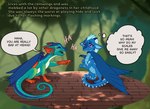 bodily_fluids crying dialogue dragon duo english_text eyes_closed female feral laugh mythological_creature mythological_scalie mythology rainwing_(wof) rukifox scalie seawing_(wof) speech_bubble tears text thought_bubble wings_of_fire