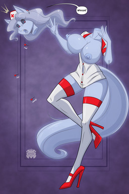 Rating: e
ID: 4354260
Date: 2023-10-15 14:57:14 -0400
Status: active
Score: 9
breasts button_(fastener) button_pop clothing costume detachable detachable_head female footwear ghost halloween halloween_costume headless headless_horseman hi_res high_heels holidays legwear mary_macrae nipples nurse_clothing nurse_uniform pattern_background pinup pose sharp_teeth shoes simple_background spirit stogiegoatarts teeth text thigh_highs uniform wardrobe_malfunction post #4354260