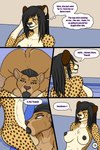 2:3 anthro balls bent_over big_chief_bakari_(artist) bindi black_hair black_nipples black_penis breasts brown_body brown_fur butt cheetah clenched_teeth comic couple_(disambiguation) dialogue duo english_text felid feline fellatio female fur genitals gynomorph hair hi_res imminent_orgasm intersex lion mammal markings nipples nude open_mouth oral oral_penetration pantherine penetration penile penis penis_in_mouth romantic romantic_couple rudo_tadala_(big_chief_bakari) sex speech_bubble spots spotted_markings spread_legs spreading sucking teeth text thandiwe_sibande_(big_chief_bakari) thought_bubble yellow_body yellow_fur