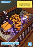 absurd_res ageplay anthro bottomwear clean_diaper clothed clothing comic crib diaper diaper_fetish diaper_only digital_media_(artwork) dreamworks english_text felid female fur hi_res infantilism kung_fu_panda looking_at_viewer lying mammal master_tigress on_back pantherine roleplay solo stripes tail text tiger topless trapdiaper underwear wearing_diaper