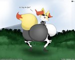 absurd_res animal_print anthro big_breasts big_butt bodily_fluids braixen breasts bubble_butt butt cow_print cow_print_armwear cow_print_legwear crouching delphyarts female generation_6_pokemon genital_fluids genitals hi_res huge_breasts huge_butt hyper hyper_breasts hyper_butt looking_at_viewer looking_back looking_back_at_viewer nintendo pokemon pokemon_(species) pussy pussy_juice_string solo text url vaginal_fluids