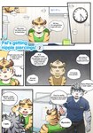 anthro clock clothing comic dialogue english_text felid gym_pals h155296 hi_res male mammal myosotis_(gym_pals) pal_(gym_pals) pantherine text tiger