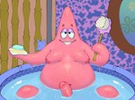 2023 anthro asterozoan bath bathing bathtub bedroom_eyes biped bodily_fluids bubble detailed_background dreamscreep dripping echinoderm erection eyebrows flower flower_cloud_(spongebob) foreskin genital_fluids genitals glans glistening glistening_body glistening_genitalia glistening_penis hi_res looking_at_viewer male marine moobs narrowed_eyes navel nickelodeon nipples non-mammal_foreskin non-mammal_navel nude overweight overweight_anthro overweight_male partially_retracted_foreskin partially_submerged patrick_star penis pink_body pink_glans plant precum seductive shaded sitting smile soap soft_shading solo spongebob_squarepants squidward's_house starfish toony vein veiny_penis water wet wet_body window