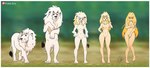 2022 absurd_res black_nose blonde_hair border breast_growth breasts covering covering_breasts covering_crotch digital_media_(artwork) ed-fokk3r felid female feral feral_to_human fur gender_transformation genitals growth hair hi_res human kimba kimba_the_white_lion lion male mammal mane mtf_transformation navel nipples nude on_one_leg open_mouth osamu_tezuka outside pantherine penis pussy red_eyes sequence solo species_transformation standing surprised tail tearju_lunatique to_love-ru transformation whiskers white_body white_border white_fur