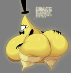 1_eye absurd_res animate_inanimate big_breasts big_butt bill_cipher bow_ribbon breasts butt clothing coffee_demon demon digital_media_(artwork) disney eye_of_providence female for_a_head gravity_falls hat headgear headwear hi_res huge_breasts huge_butt humanoid legwear nipples object_head short_stack solo speech_bubble stockings text what yellow_body