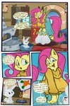 4_panel_comic absurd_res angel_(mlp) angry anthro big_breasts breasts comic dialogue duo equid equine female feral fluttershy_(mlp) friendship_is_magic hasbro hi_res lagomorph leporid male mammal my_little_pony mythological_creature mythological_equine mythology pegasus rabbit smile wings yellowcyann