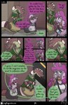 absurd_res anthro clothed clothing comic duo english_text female hi_res hybrid magician male outside piercing reptile roxythefoxy sad scalie snake text transformative_collar