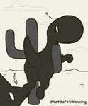 ambiguous_gender anthro balls big_butt bodily_fluids butt cactus digital_media_(artwork) dinosaur dinosaur_(google_chrome) dromaeosaurid duo genitals google google_chrome hi_res male male/male mammal monochrome notsafeforwanking nude penis plant prehistoric_species reptile scalie simple_background tail text theropod thick_thighs tyrannosaurid tyrannosauroid tyrannosaurus tyrannosaurus_rex