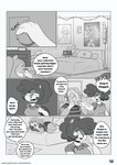 anthro bed breasts clothed clothing comic cricetid duo english_text female furniture hamster hi_res maggie_(nimzy) male mammal monochrome nimzy noms_(nimzy) pillow rodent text tobi_(nimzy) url