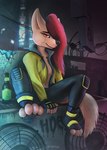 Rating: q
ID: 3681085
Date: 2022-11-09 15:21:23 -0500
Status: active
Score: 52
2022 4_toes alcohol anthro beer beer_bottle beverage biker biker_boots biker_girl biker_jacket black_nose bokeh boots bottle bottomwear breasts canid canine canis cd_projekt_red city cityscape claws clothed clothing conditioner container coyote cybernetics cyberpunk cyberpunk_2077 denim denim_bottomwear denim_clothing detailed_background detailed_foreground dirty dirty_feet fashion feet female foot_focus footwear fully_clothed furgonomic_footwear furgonomics gloves graffiti hair handwear hi_res hindpaw jacket jeans legwear machine mammal no_bra pants pawpads paws pink_hair pink_pawpads portrait rena_(thrashcub) rooftop sandals shoes side_boob sitting sky solo street textured_clothing thrashcub three-quarter_portrait toe_claws toeless_boots toeless_footwear toeless_shoes toes tomboy topwear torn_bottomwear torn_clothing torn_jeans torn_pants wall_(structure) yellow_clothing yellow_jacket_(clothing) yellow_topwear post #3681085
