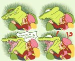 4_fingers ?! anthro ape bite chimpanzee comic crocodile crocodilian diddy_kong_racing dixie_kong donkey_kong_(series) duo fangs female fingers haplorhine heart_symbol hug interspecies kong kremling krunch_the_kremling male male/female mammal nintendo pan_(genus) primate reptile scalie shesamonkey teeth