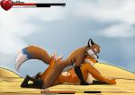 2017 ambiguous_penetration anthro breasts butt canid canine clenched_teeth competition cum_meter duo eyes_closed female female_penetrated fox from_behind_position gameplay_mechanics gui health_bar luskfoxx male male/female male_penetrating male_penetrating_female mammal nipples open_mouth outside pawpads penetration prone_bone_position red_fox sex sexual_competition sexual_fight speed_bump_position tail teeth true_fox umpherio