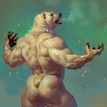 1:1 2024 anthro back_muscles bear biceps big_muscles biped black_lips black_nose black_pawpads butt claws finger_claws fingerpads fur hi_res lips male mammal muscular muscular_anthro muscular_male nude open_mouth pawpads polar_bear realistic rear_view signature small_tail snow solo tail taran_fiddler tongue triceps ursine weretober weretober2024 white_body white_fur