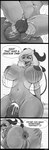 anal_wink animal_genitalia animal_penis anthro anus balls big_breasts bodily_fluids bouncing_balls bouncing_breasts breasts canine_genitalia canine_penis comic cum cum_inside dialogue duo female female_focus female_on_top genital_fluids genitals greyscale hi_res male male/female monochrome nipples on_top penis presenting presenting_anus raised_tail sex shamziwhite solo_focus succubus tail vaginal