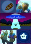 alien_abduction anthro canid canine canis comic dialogue domestic_dog duo father_(lore) father_and_child_(lore) father_and_son_(lore) flying_saucer german_shepherd herding_dog hi_res kidnapping life_jacket male mammal night parent_(lore) parent_and_child_(lore) parent_and_son_(lore) pastoral_dog pickles-hyena son_(lore) tractor_beam