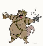 2d_animation 3_toes 4_fingers alcohol animated anthro armor back_rolls ball_slip ball_tuft balls beer belly belly_tuft beverage big_belly big_nose big_tail biped boss_rat brown_body brown_fur brown_nose buckteeth bulge bullet chubby_cheeks claws clothed clothing colored container cup curling_tail dated digital_drawing_(artwork) digital_media_(artwork) excited excited_male facial_piercing fat_rolls feet finger_claws fingers firing_weapon flailing flat_colors frame_by_frame fur genitals gun half-closed_eyes hanging_belly happy harness headgear helmet hi_res hip_tuft holding_beer_mug holding_container holding_cup holding_machine_gun holding_mug holding_object huge_belly humanoid_heel jwbalsley lines_drawn loop machine_gun male mammal moobs morbidly_obese morbidly_obese_anthro morbidly_obese_male mug murid murine narrowed_eyes navel nipples nose_piercing nose_ring nude obese obese_anthro obese_male open_mouth open_smile overweight overweight_anthro overweight_male piercing pink_tail pinup plantigrade pose ranged_weapon rat ribs ring_piercing rodent sally_and_the_stompers sharp_teeth shell_(projectile) shooting shooting_gun short_playtime shoulder_pads signature simple_background skimpy smile solo spiked_armor spiked_elbow_pads spiked_helmet spiked_knee_pads spiked_shoulder_pads spikes standing tail tail_motion tan_balls tan_nipples teeth thick_arms thick_calves thick_tail thick_thighs thong toe_claws toes tongue tongue_out tuft underwear waving_arms weapon whiskers white_background wiggling_tail yellow_sclera